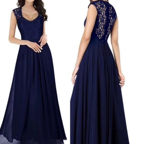 Miusol Women Navy Blue Lace Maxi Dress Size XXL NWT - Picture 1 of 14